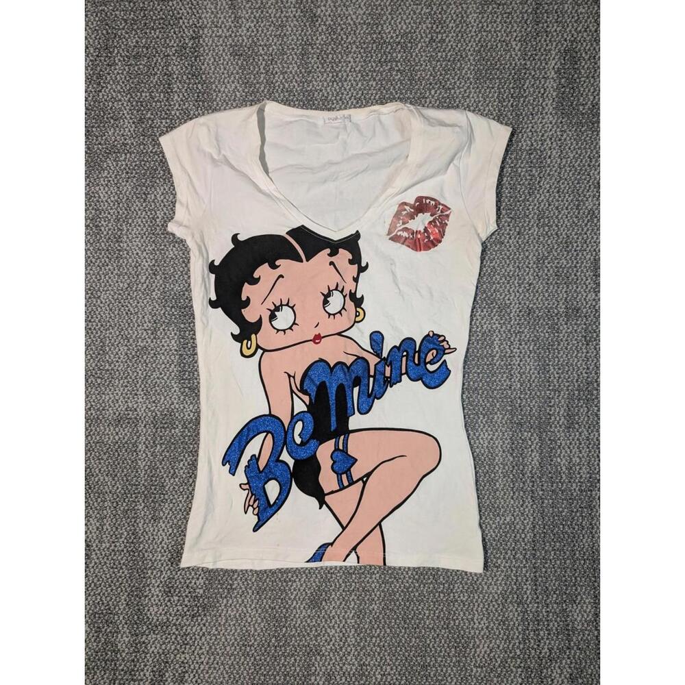 Y2K Oysho Tag White Betty Boop "Be Mine" Graphic Print Shirt